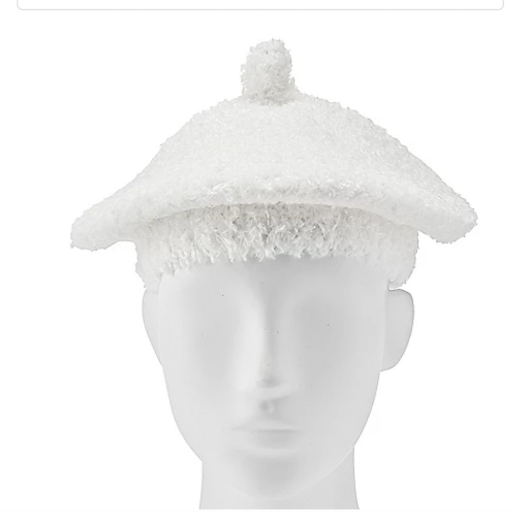 Tahari Cozy Knit Boucle Beret Hat Fall White NWT